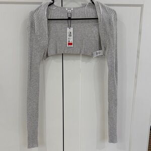 Gray Ribbed Women's Shrug